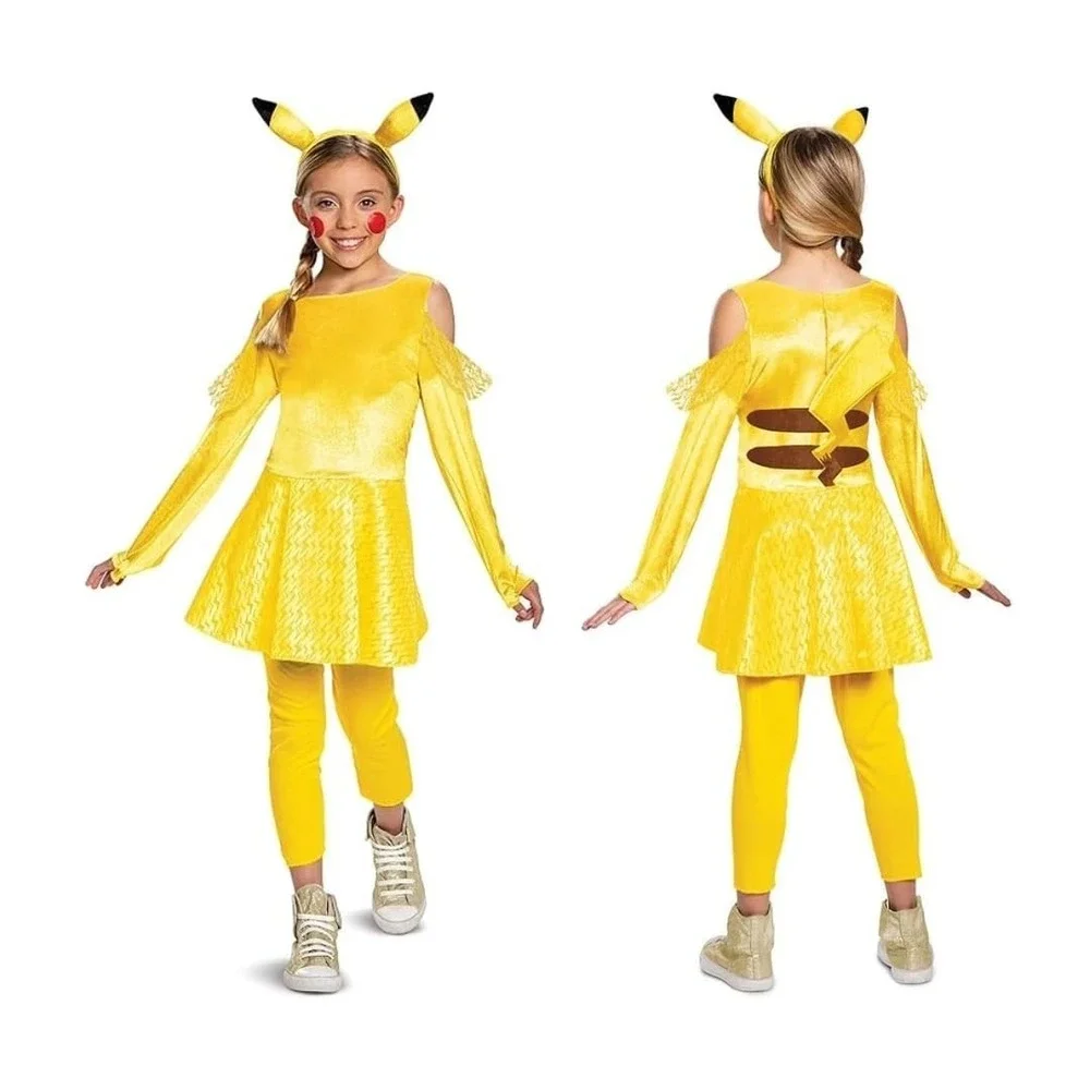 Girls Pokemon Halloween Costume Pikachu Yellow Classic Dress Medium 7-8 NEW 59 - Picture 1 of 11